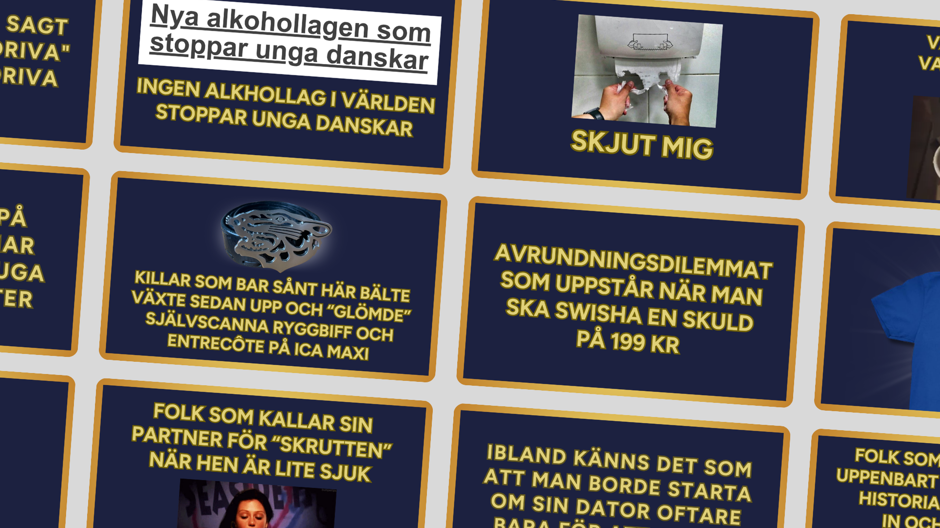 Exempel på roliga quizämnen